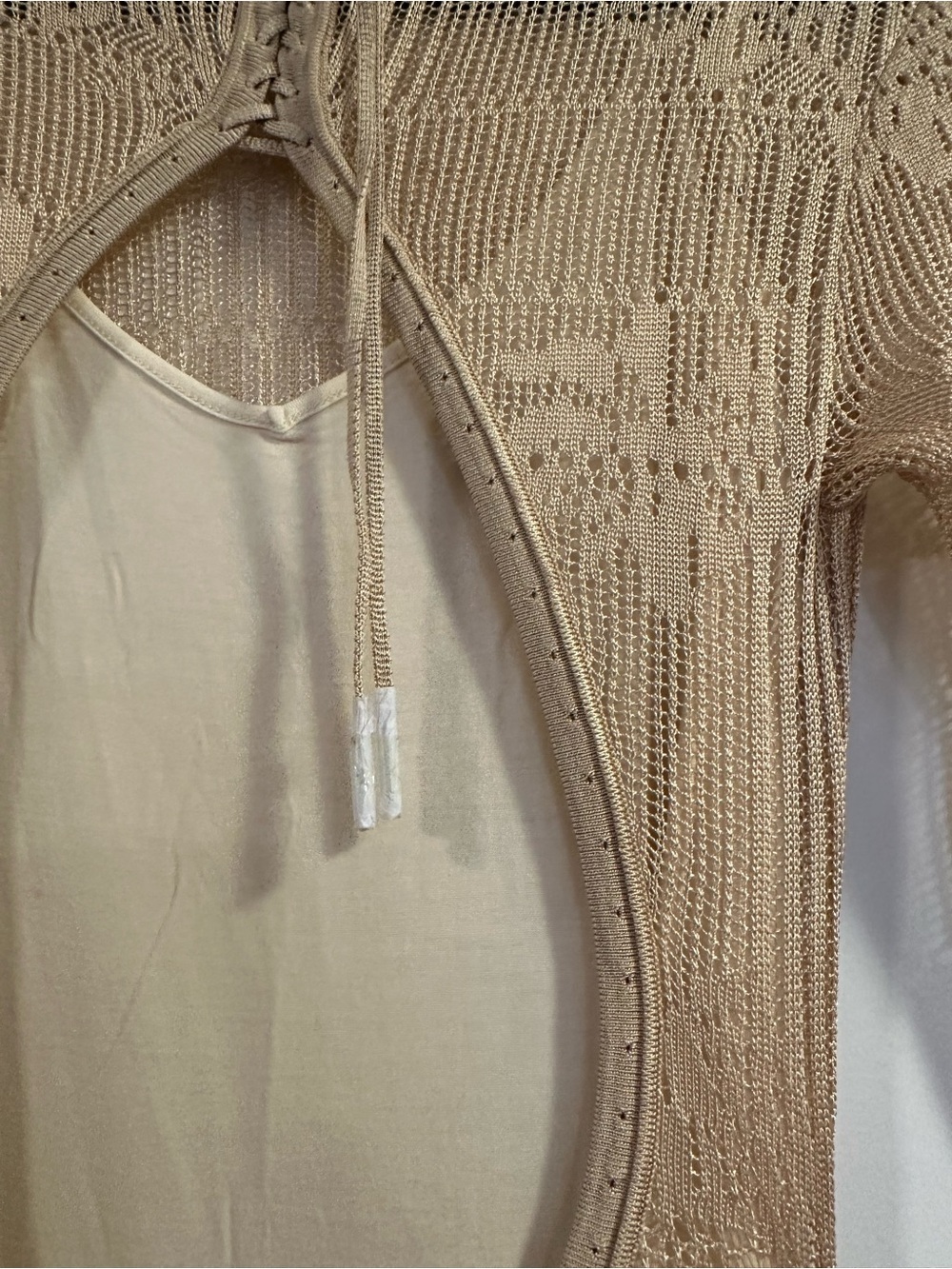 Reiss Atelier Lucia Lace Knit Rouched Long-Sleeve Maxi Dress in Gold NWOT - Picture 12 of 12